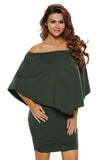 Women's Sexy Off Shoulder Ruffles Layered Dress Poncho Mini Dress