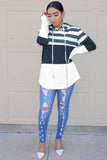 Women's Casual Color Block Pullover Hooded Sweatshirts Drawstring Hoodie