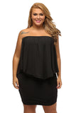 Robe Mini Poncho Noire Superposée à Plusieurs Pansements