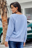 Women's Casual Crew Neck Christmas Pullover Cotton Blend Sweatshirt