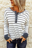 Chemise rayée en tricot gaufré boutonnée pour femme