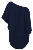 Robe Mini Poncho Noire Superposée à Plusieurs Pansements