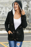 Cardigan chaud à capuche en fourrure d'hiver pour femmes avec poches