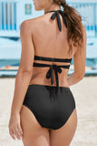 Women’s Bikini Swimsuit Halter Criss Cross Halter Lace Up Two Piece Bathing Suit