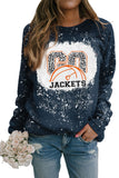 Tie-dyed Sunflower Print Long Sleeve Pullover Sweatshirt