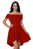 Womens Off the Shoulder Skater Dress