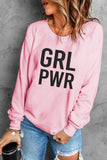 WOMAN UP Long Sleeve Crewneck Pullover Sweatshirt Casual Tops