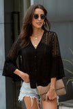 Womens Crochet White Bell Sleeve Top
