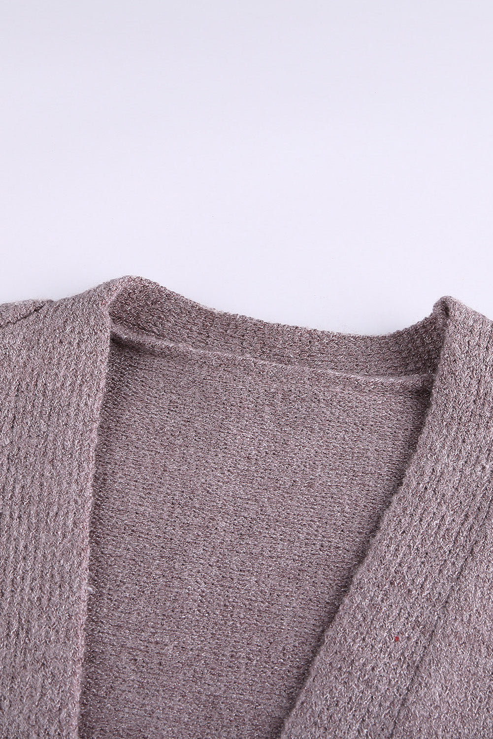 Cardigan long en tricot à couleurs contrastées pour femmes avec poches