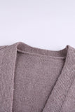 Women's Open Front Long Cardigan Colorblock Knit Sweater with Pockets