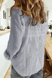 Textured Solid Color Basic Shirt for Women