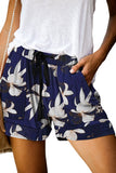 Print Drawstring Casual Shorts with Pocket