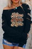 Black Sweatshirts for Women Crewneck Tops Long Sleeve Print Pullover Tops