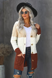 Womens Long Sleeve Cable Knit Long Cardigan Button Pocket Loose Outerwea