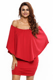 Women's Sexy Off Shoulder Ruffles Layered Dress Poncho Mini Dress