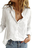 Textured Solid Color Basic Shirt for Women