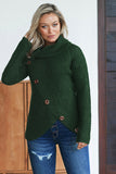 Women's Buttoned Wrap Sweater Turtleneck Sweater Jumper