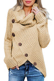Women's Buttoned Wrap Sweater Turtleneck Sweater Jumper