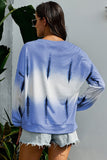 Femmes Color Block Casual Tops Tie Dye Pull Sweat