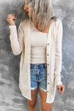 Women's Long Sleeve Cable Knit Cardigan Sweater Solid Color Outerwear