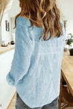 Textured Solid Color Basic Shirt for Women