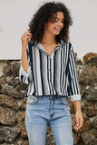 Womens Multicolor Striped Long Sleeve Shirt