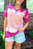 Womens Tie Dye Shirts Color Block T Shirt