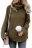 Women's Long Sleeves Turtleneck Sweater Loose Oversized Casual Sweater Pullover Top