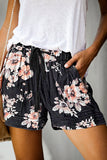 Print Drawstring Casual Shorts with Pocket