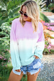 Women Color Block Casual Tops Tie Dye Pullover Sweatshirt