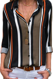 Womens Multicolor Striped Long Sleeve Shirt