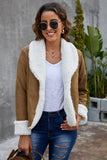 Women's Lapel Collar Fleece Open Front Coat