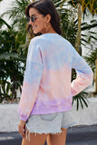 Femmes Color Block Casual Tops Tie Dye Pull Sweat