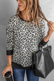 Sweat-shirt à enfiler léopard avec fentes