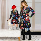 Famille correspondant robe femmes filles robes de noël