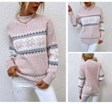 Pull de Noël à col montant et flocons de neige pour femmes
