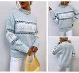 Pull de Noël à col montant et flocons de neige pour femmes