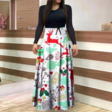 Christmas Dresses for Women Empire Waist Party Cocktail Long Dress